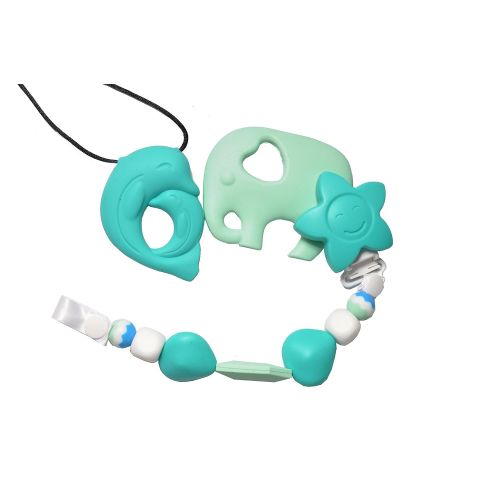  BabifyHQ - Premium Silicone Teething Toys with Pacifier Clip Perfect Gift Set - Soothes Pain for Baby -...