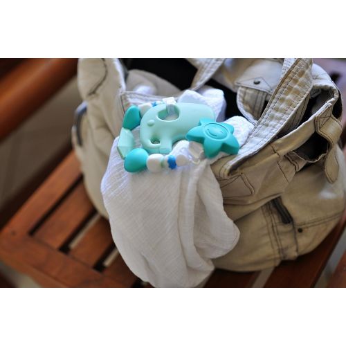  BabifyHQ - Premium Silicone Teething Toys with Pacifier Clip Perfect Gift Set - Soothes Pain for Baby -...
