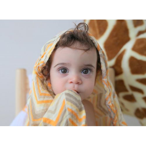  Babio Muslin & Bamboo Cotton 2 Pack Baby Swaddle Blanket Set - 47 inch x 47 inch - Yellow/White