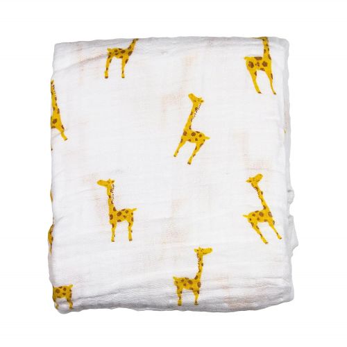  Babio Muslin & Bamboo Cotton 2 Pack Baby Swaddle Blanket Set - 47 inch x 47 inch - Yellow/White