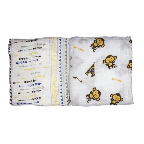  Babio Muslin & Bamboo Cotton 2 Pack Baby Swaddle Blanket Set - 47 inch x 47 inch - 2 Pack