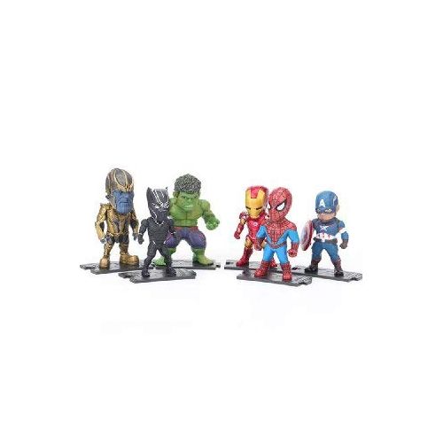  Babiole Set of 6 Pieces Action Figures Toys Legends , Exclusive: Iron Man, Dangerous Hulk, Spider-Man, Brave Captain America, Panther and Thanos Figure for Kids 4 Years Old and up