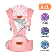 Bable Baby Carrier with Hip Seat, 6-in-1 Ergonomic Baby Carrier for Infants and Toddler, Soft Extra Padded Baby Carrier for All Seasons