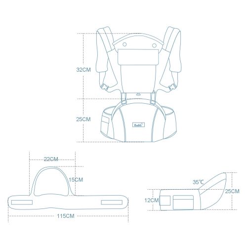  Bable Baby Carrier with Hip Seat, 6-in-1 Ergonomic Baby Carrier for Infants and Toddler, Soft Extra Padded Baby Carrier for All Seasons (Green)