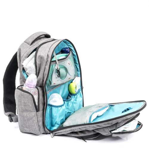  [아마존베스트]Bably Baby Large Capacity Diaper Bag Backpack- with YKK Zippers, Two Packing Cubes, Wet/Dry Bag, Changing Pad...
