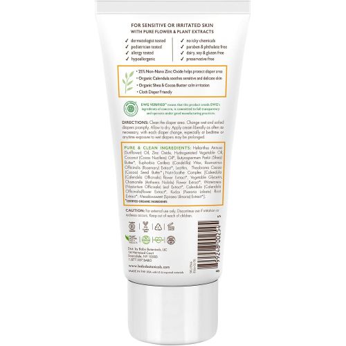  Babo Botanicals Sensitive Baby Zinc Diaper Cream With Colloidal Oatmeal, Shea and Cocoa Butter, Fragrance-Free - 3 oz.