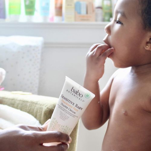  Babo Botanicals Sensitive Baby Zinc Diaper Cream With Colloidal Oatmeal, Shea and Cocoa Butter, Fragrance-Free - 3 oz.