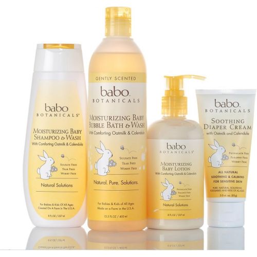  Babo Botanicals Moisturizing Baby Lotion with Oatmilk and Calendula, Non-Greasy, Hypoallergenic - 8 oz.