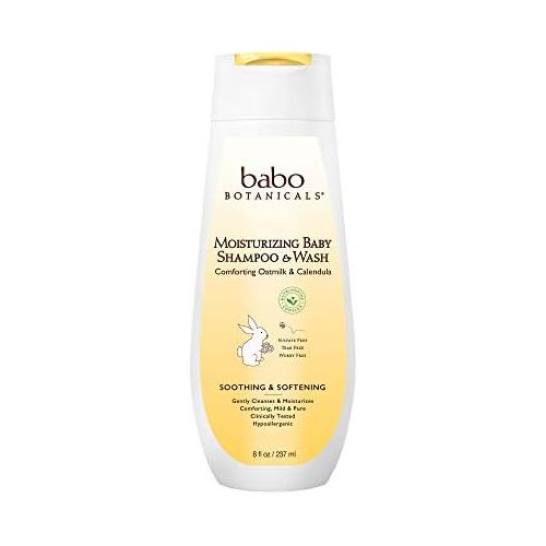  Babo Botanicals Oatmilk Calendula Moisturizing Baby Shampoo and Wash, 8 Ounce