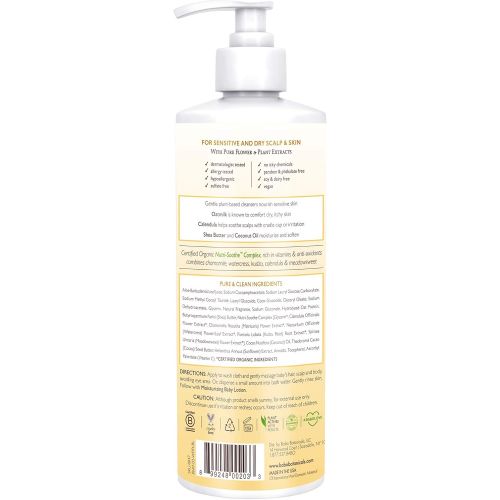  Babo Botanicals Moisturizing Baby 2-in-1 Shampoo & Wash with Oatmilk and Organic Calendula, Hypoallergenic, Tear-free, Vegan - 16 oz.