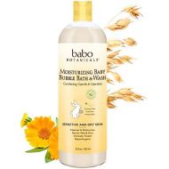 Babo Botanicals Moisturizing Baby 2-in-1 Bubble Bath & Wash with Natural Oatmilk and Organic Calendula, Plant Based, Hypoallergenic, Vegan - 15 oz.