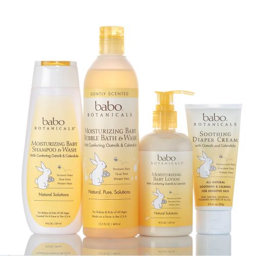  Babo Botanicals Moisturizing Baby Shampoo & Wash, Yellow, Oat milk & Calendula, 32 Ounce
