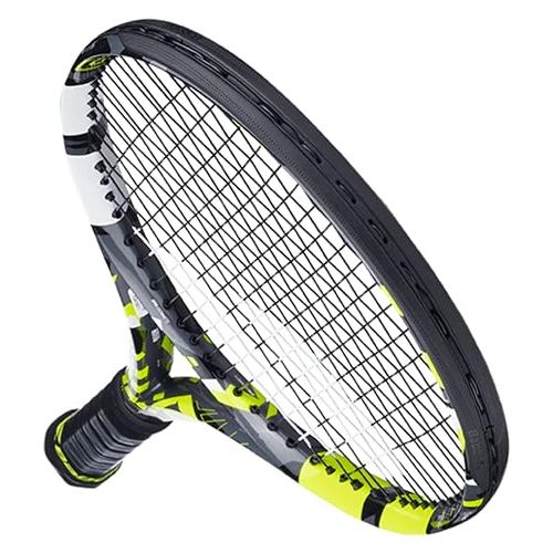 바볼랏 Babolat Pure Aero Tennis Racquet (7th Gen) - Strung with 16g White Babolat Syn Gut at Mid-Range Tension