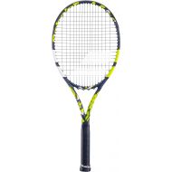 Babolat Boost Aero Tennis Racquet (Yellow) Strung with White Babolat Syn Gut at Mid-Range Tension