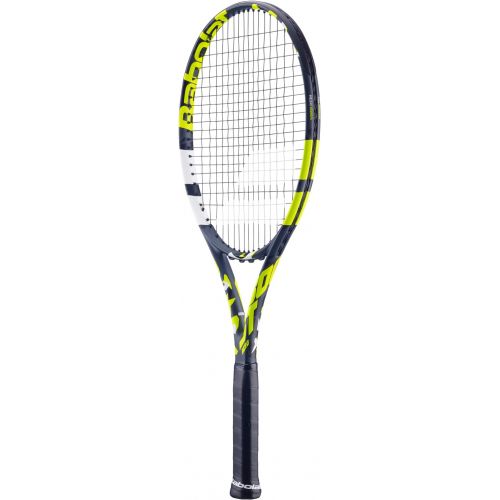 바볼랏 Babolat Boost Aero Tennis Racquet (Yellow) Strung with White Babolat Syn Gut at Mid-Range Tension
