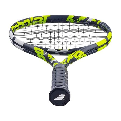 바볼랏 Babolat Boost Aero Tennis Racquet (Yellow) Strung with White Babolat Syn Gut at Mid-Range Tension