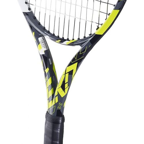 바볼랏 Babolat Pure Aero + Tennis Racquet (7th Gen) - Strung with 16g White Babolat Syn Gut at Mid-Range Tension