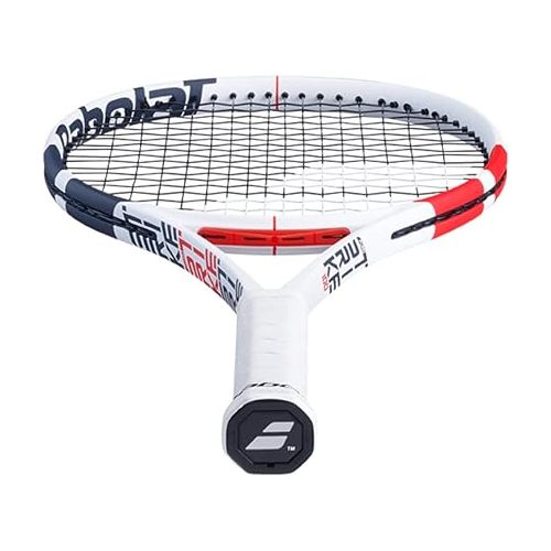 바볼랏 Babolat Pure Strike 100 Tennis Racquet (3rd Gen) - Strung with 16g White Babolat Syn Gut at Mid-Range Tension