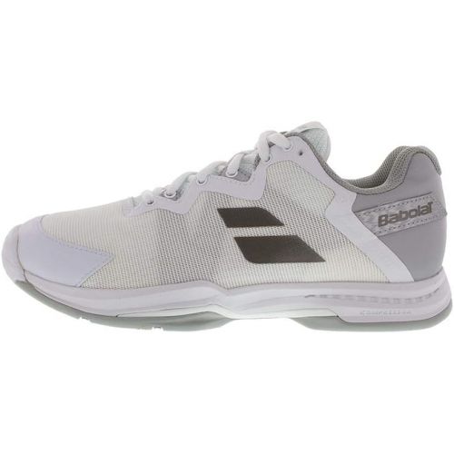 바볼랏 Babolat Women`s SFX 3 All Court Tennis Shoes White and Silver (9.5)