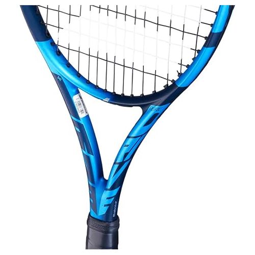 바볼랏 Babolat Pure Drive + Tennis Racquet (10th Gen) - Strung with 16g White Babolat Syn Gut at Mid-Range Tension