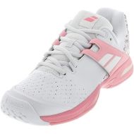 Babolat Juniors` Propulse All Court Tennis Shoes White and Geranium Pink (6.5)