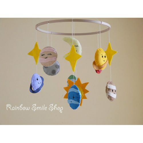  Baby mobile Solar system mobile Space nursery mobile Planets Baby Crib Mobile Baby boy mobile Handing mobile Space Nursery Decor Felt mobile