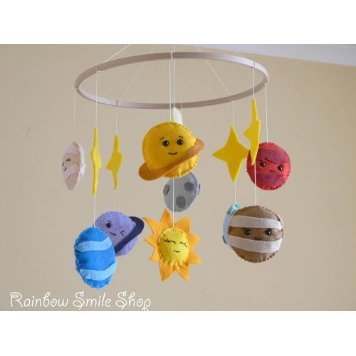  Baby mobile Solar system mobile Space nursery mobile Planets Baby Crib Mobile Baby boy mobile Handing mobile Space Nursery Decor Felt mobile