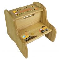 Baby Personalized Boys Construction Natural Step Stool