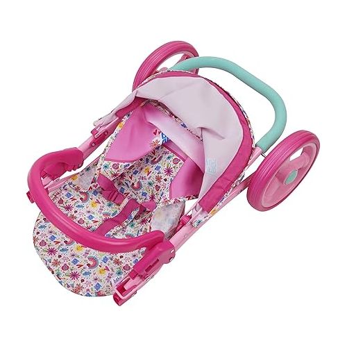  Baby Alive: Doll Jogging Stroller - Pink & Rainbow - Fits Dolls Up to 24