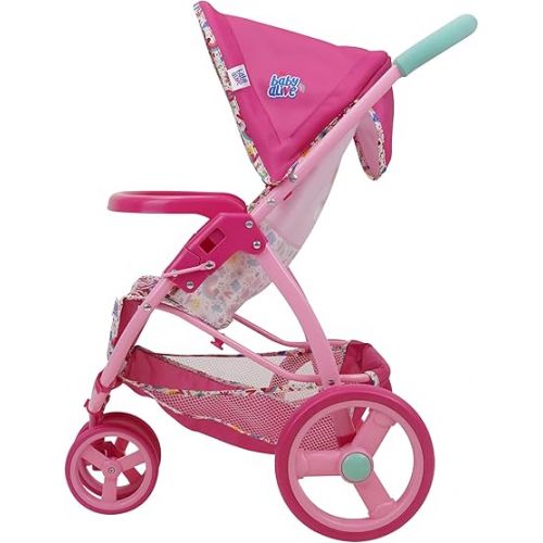  Baby Alive: Doll Jogging Stroller - Pink & Rainbow - Fits Dolls Up to 24