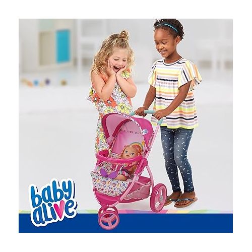  Baby Alive: Doll Jogging Stroller - Pink & Rainbow - Fits Dolls Up to 24