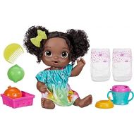Baby Alive Fruity Sips Doll, Lime, Toys for 3 Year Old Girls, 12-inch Baby Doll Set, Drinks & Wets, Pretend Juicer, Kids 3 and Up, Black Hair