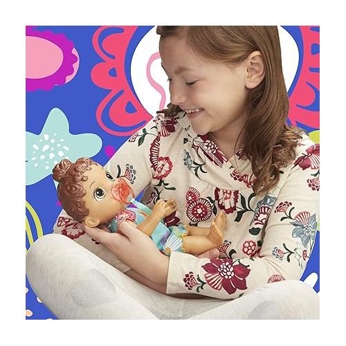  Baby Alive Baby Lil Sounds: Interactive Brown Hair Baby Doll for Girls & Boys Ages 3 & Up, Makes 10 Sound Effects, Including Giggles, Cries, Baby Doll with Pacifier