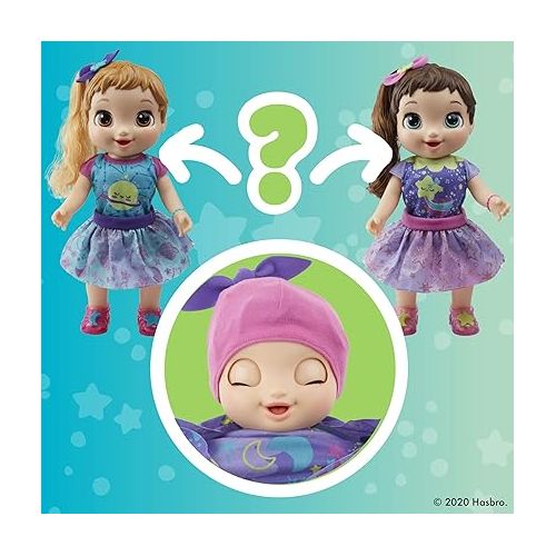  Baby Alive Baby Grows Up (Dreamy) - Shining Skylar or Star Dreamer, Growing and Talking Baby Doll, Toy with 1 Surprise Doll and 8 Accessories, Blue