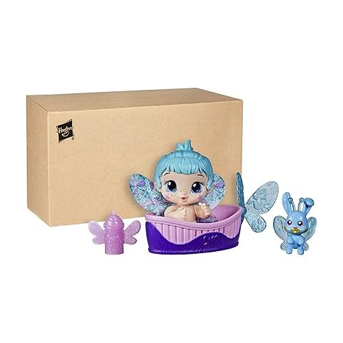  Baby Alive Glo Pixies Minis Doll, Aqua Flutter, Glow-in-The-Dark Doll for Kids Ages 3 and Up, 3.75-Inch Pixie Toy with Surprise Friend