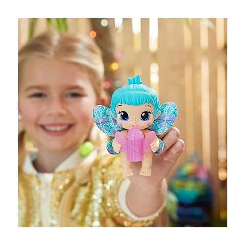  Baby Alive Glo Pixies Minis Doll, Aqua Flutter, Glow-in-The-Dark Doll for Kids Ages 3 and Up, 3.75-Inch Pixie Toy with Surprise Friend