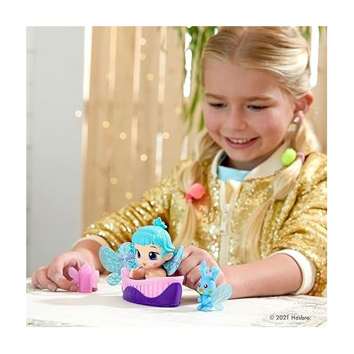  Baby Alive Glo Pixies Minis Doll, Aqua Flutter, Glow-in-The-Dark Doll for Kids Ages 3 and Up, 3.75-Inch Pixie Toy with Surprise Friend