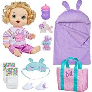 Baby Alive Bunny Sleepover Baby Doll, Bedtime-Themed 12-Inch Dolls, Sleeping Bag & Bunny-Themed Doll Accessories, Toys for 3 Year Old Girls and Boys and Up, Blonde Hair (Amazon Exclusive)