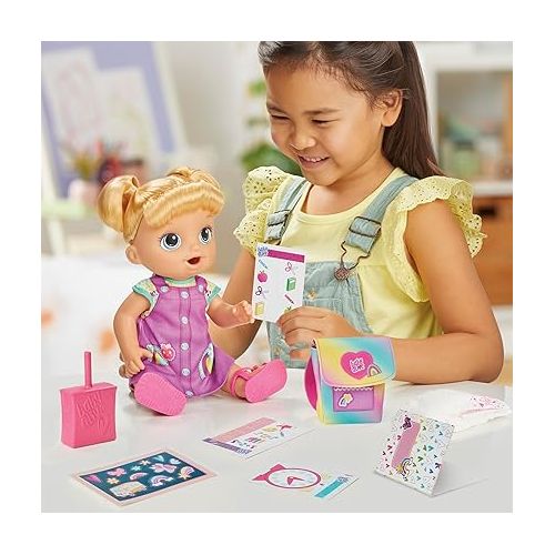  Baby Alive Time for School Baby Doll Set, Back to School Toys for 3 Year Old Girls & Boys & Up, 12 Inch Baby Doll, Blonde Hair (Amazon Exclusive)