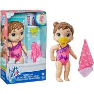 Baby Alive Splash'n Snuggle Baby Brown Hair Doll for Water Play, with Accessories
