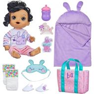 Baby Alive Bunny Sleepover Baby Doll, Bedtime-Themed 12-Inch Dolls, Sleeping Bag & Bunny-Themed Doll Accessories, Toys for 3 Year Old Girls and Boys and Up, Brown Hair (Amazon Exclusive)
