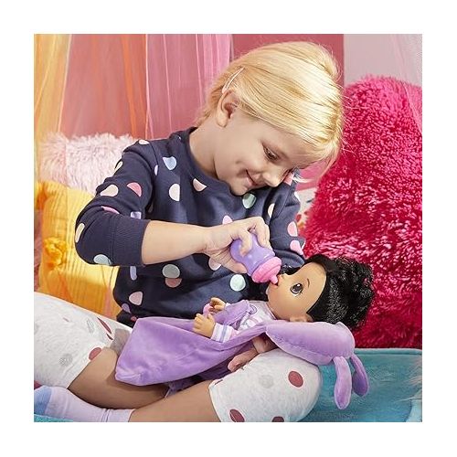  Baby Alive Bunny Sleepover Baby Doll, Bedtime-Themed 12-Inch Dolls, Sleeping Bag & Bunny-Themed Doll Accessories, Toys for 3 Year Old Girls and Boys and Up, Brown Hair (Amazon Exclusive)