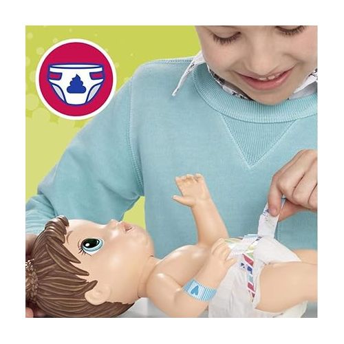  Baby Alive Mix My Medicine Baby Doll, Dinosaur Pajamas, Drinks and Wets, Doctor Accessories, Brown Hair Toy for Kids Ages 3 and Up