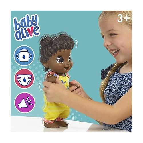  Baby Alive Baby Gotta Bounce Doll, Kangaroo Outfit, Bounces with 25+ SFX and Giggles, Drinks and Wets, Black Hair Toy for Kids Ages 3 and Up