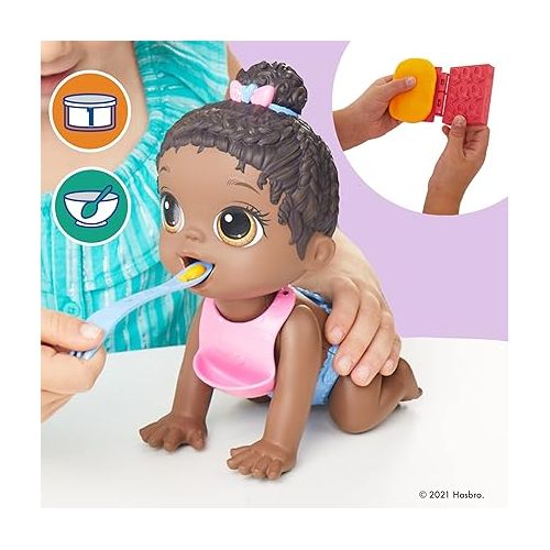  Baby Alive Lil Snacks Doll, Eats and Poops, Snack-Themed 8-Inch Baby Doll, Snack Box Mold, Toy for Kids Ages 3 and Up, Black Hair