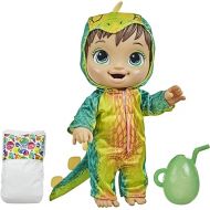 Baby Alive Dino Cuties Doll, Stegosaurus, Doll Accessories, Drinks, Wets, Stegosaurus Dinosaur Toy for Kids Ages 3 Years and Up, Brown Hair