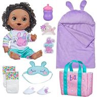 Baby Alive Bunny Sleepover Baby Doll, Bedtime-Themed 12-Inch Dolls, Sleeping Bag & Bunny-Themed Doll Accessories, Toys for 3 Year Old Girls and Boys and Up, Black Hair (Amazon Exclusive)