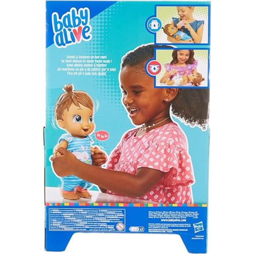  Baby Alive Baby Gotta Bounce Doll, Bunny Outfit, Bounces with 25+ SFX and Giggles, Drinks and Wets, Brown Hair Toy for Kids Ages 3 and Up