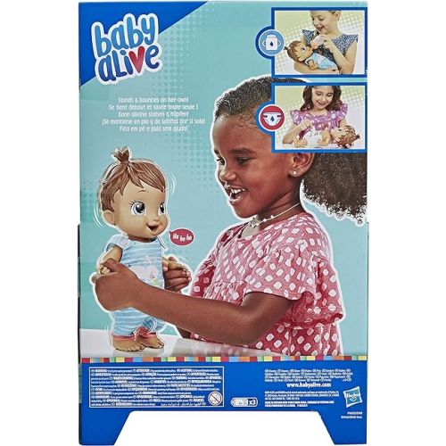  Baby Alive Baby Gotta Bounce Doll, Bunny Outfit, Bounces with 25+ SFX and Giggles, Drinks and Wets, Brown Hair Toy for Kids Ages 3 and Up