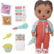 Baby Alive Mix My Medicine Baby Doll, Llama Pajamas, Drinks and Wets, Doctor Accessories, Black Hair Toy for Kids Ages 3 and Up